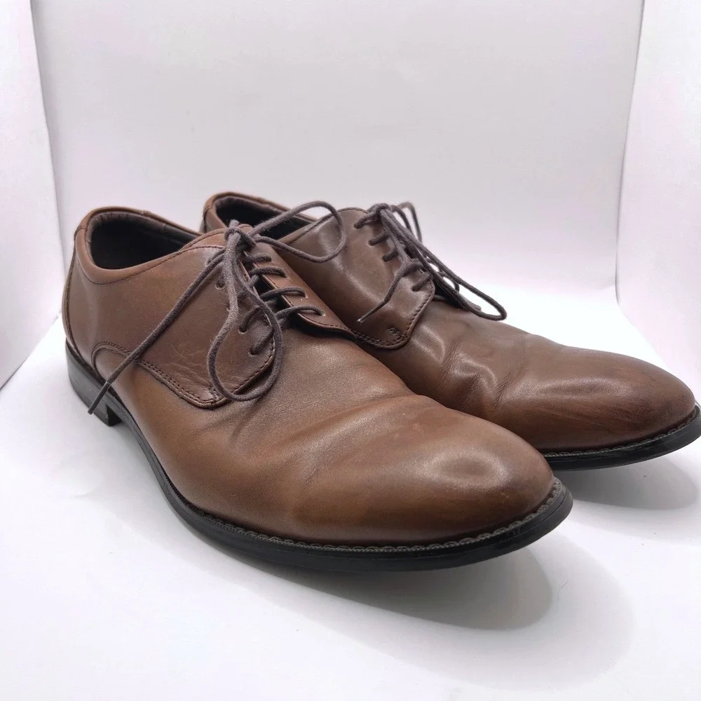 Aston Grey Cleveland Mens‎ Dress Shoes Brown Leather Lace Up Oxford Size 8
